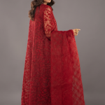 Crimson Royale Embroidered Luxury Suit with Organza Dupatta