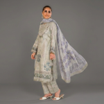 Pastel Grey Embroidered Co-ord Set