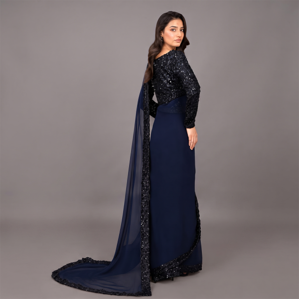 Midnight Stardust Sequin Saree