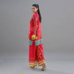 Festive Crimson Red Digital Print Co-Ord Set