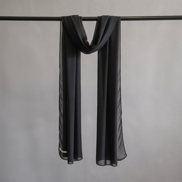 Noir Chiffon Scarf