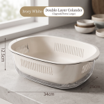 Kitchen Sink Drain Basket Large Double-Layer Thickeneded Fruit Plate Home Living Room Coffee Table Sink Drain Basket