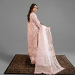 Premium Textured Blend & Organza 3-piece festive