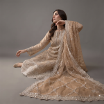 Beige Embroidered 3-Piece Suit