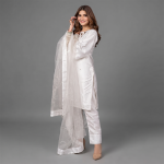 Ivory Pearl Elegance Silk Suit