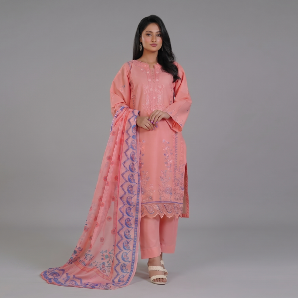 Coral Embroidered Co-ord Set
