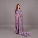 Lilac Luxe Satin Drape Saree