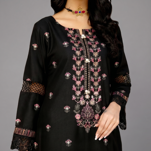 Midnight Black Embroidered Co-ord Set