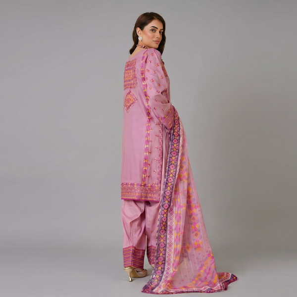 Mauve Geometric Embroidered Coordinate Set