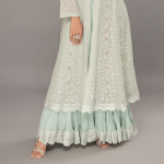 Mint Green Embellished Front-Open Long Suit