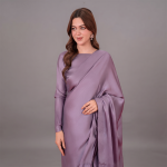 Lilac Luxe Satin Drape Saree