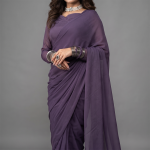 Dusty Lavender Elegance Drape Saree