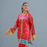 Festive Crimson Red Digital Print Co-Ord Set