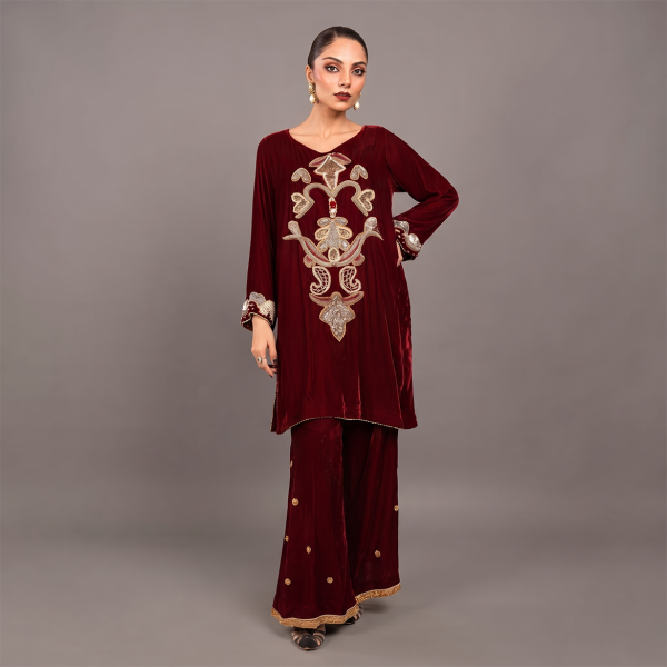 Royal Garnet Velvet Suit
