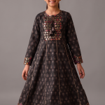 Midnight Mosaic Embroidered Kids Frock Set