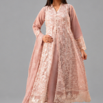 Lilac Minimalist Embroidered Organza Co-ord Set