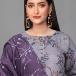 Lavender Bloom Printed 3-Piece Suit