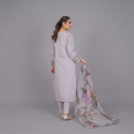 Misty Lilac Floral Embroidered 3-Piece Suit