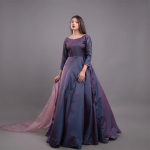Royal Plum Ombre Floor-Length Gown