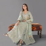 Mint Embroidered Angrakha Set