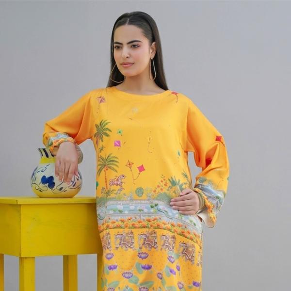 Sunshine Yellow Digital Print Co-Ord Set