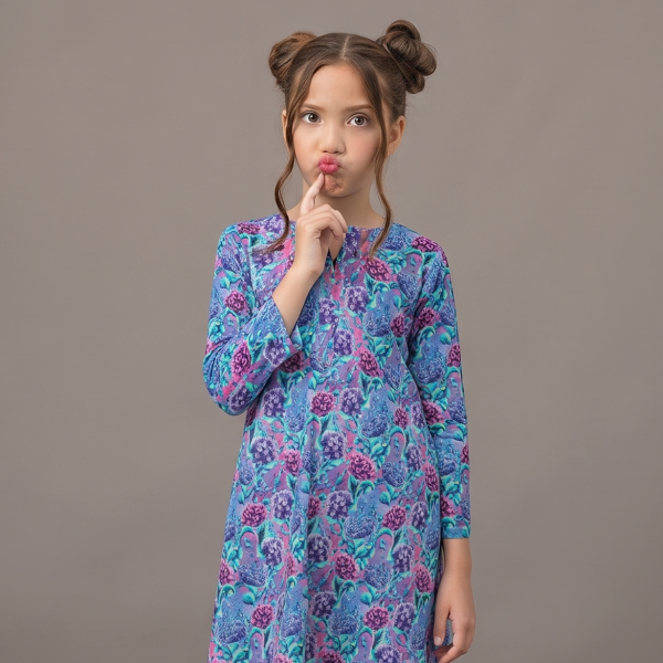 Azure Blossom Printed Kurta & Trouser