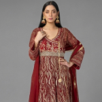 Embellished Maroon Angrakha Set