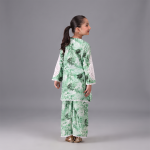 Mint Green Tie-Dye Printed Girls’ 2-Piece Suit
