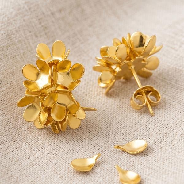 Orenoor Gold Floral Cluster Earrings