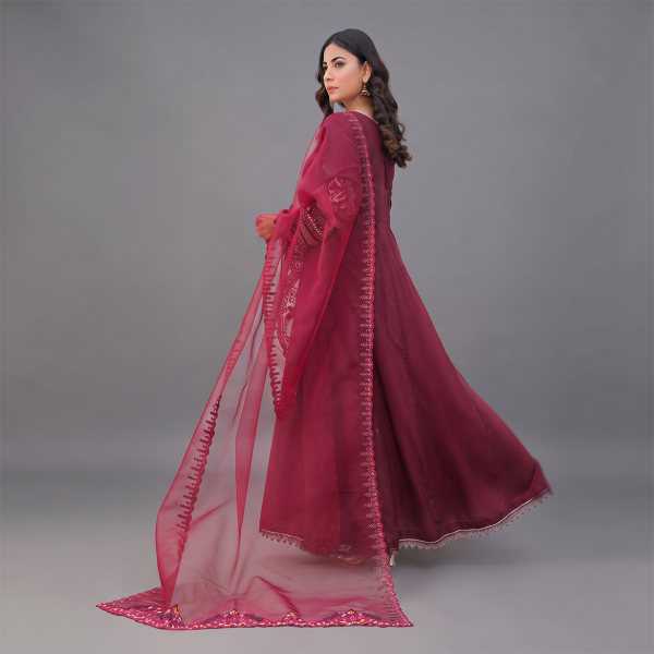 Burgundy Royale Embroidered Maxi Suit Set
