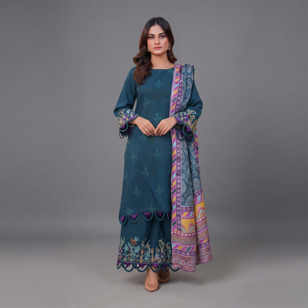 Twilight Teal Elegance 3-Piece Suit