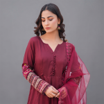Burgundy Royale Embroidered Maxi Suit Set