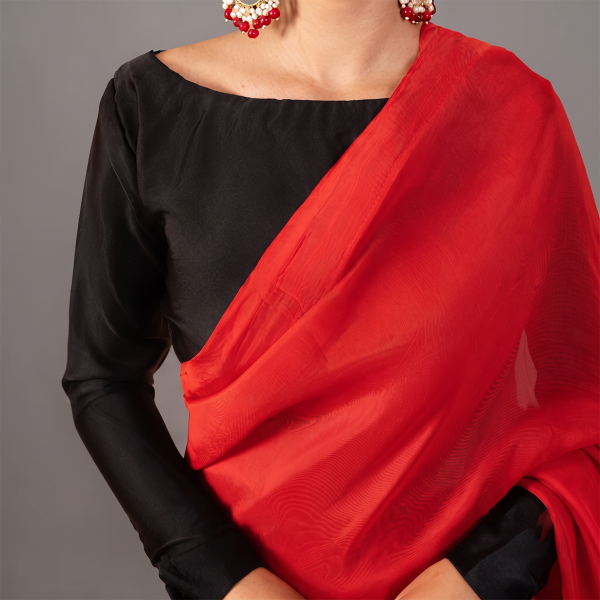 Crimson Noir Ombre Saree
