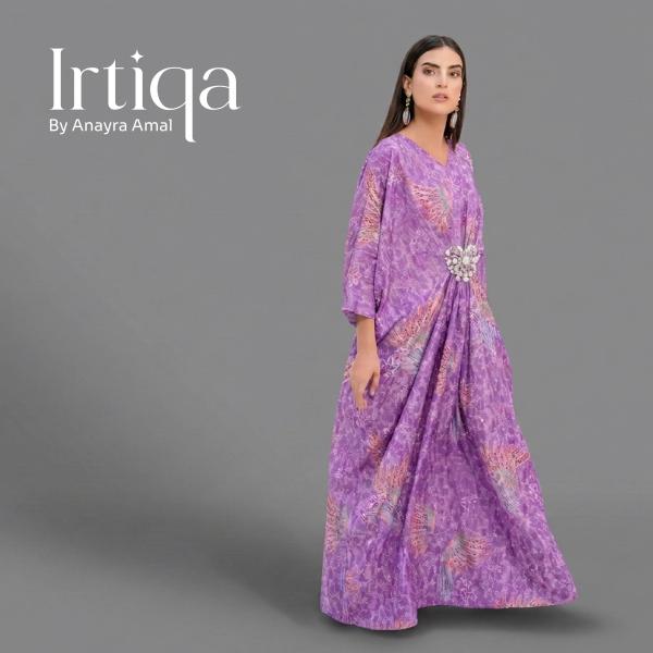 Lavender Breeze Printed Butterfly Kaftan Gown