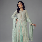 Mint Green Embellished Long Suit