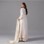 Embellished Ivory Anarkali Set
