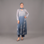Silver Bloom Ombre Suit