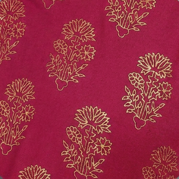 Pink Block-Printed Tiered Maxi Dress
