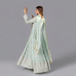Embellished Mint Green Angrakha Anarkali Set