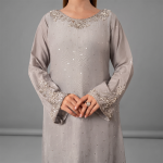 Ethereal Silver-Grey Embellished Ensemble