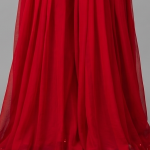 Crimson Red Minimalist Chiffon Co-ord Set with Pleated Gharara