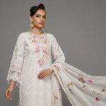 Ivory Floral Embroidered Lawn Coordinate Set