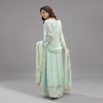 Manahil Embroidered Ice Mint 3-Piece Festive Organza Gown Set