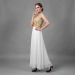 Ivory Gold Elegance Embellished Maxi Suit