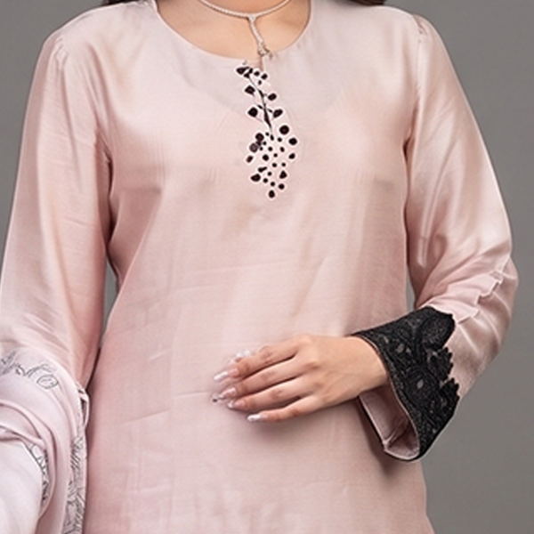 Blush & Noir Embroidered Contrast Suit