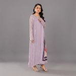 Lavender Embellished Tunic and Printed Dupatta Set