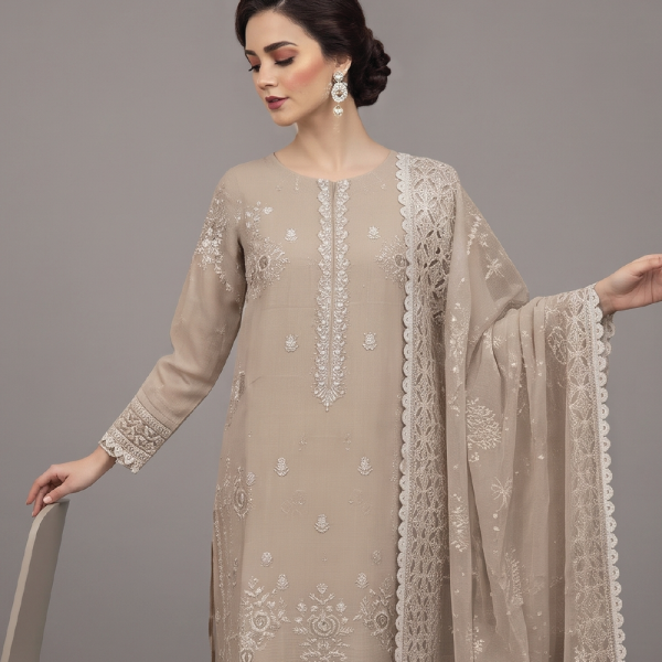 Beige Blossom Suit