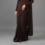 Elegant Chocolate Brown Draped Saree