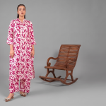 Women’s White and Pink Floral Print 2-Piece