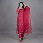 Ruby Radiance Embellished Suit